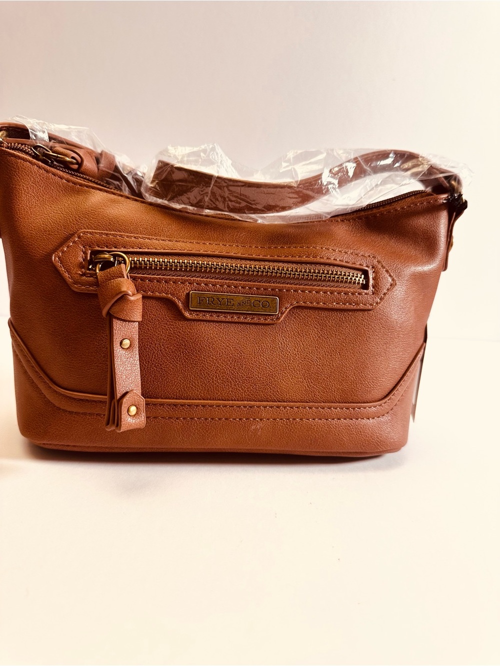 NWT Frye & Co. Core Satchel Cognac Brown Vegan Leather Handbag
